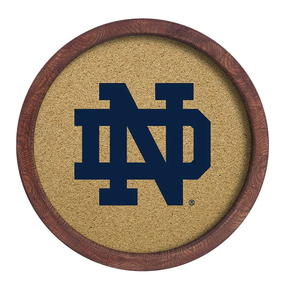 Notre Dame Fighting Irish: "Faux" Barrel Framed Cork Board