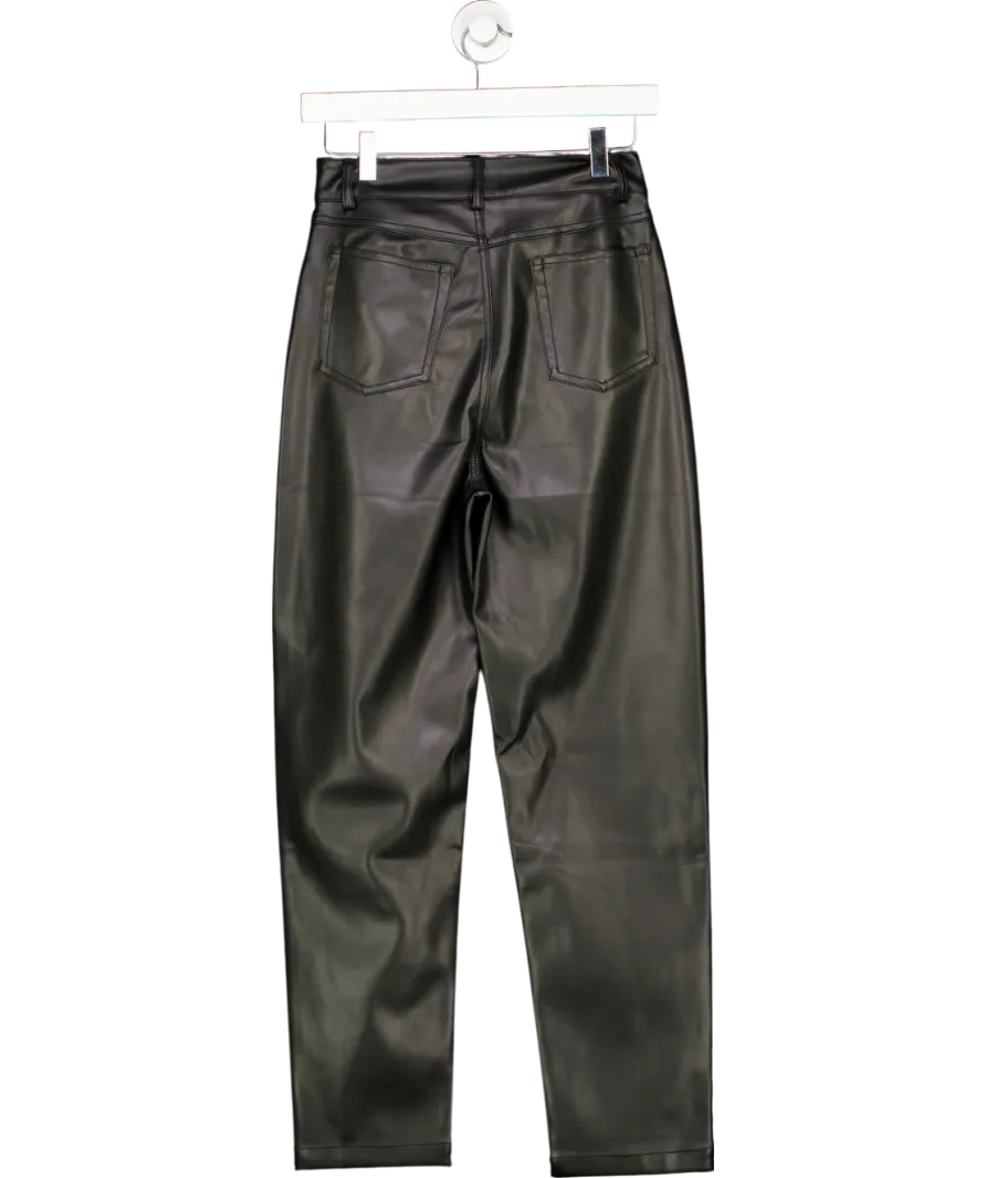 Oasis Black Faux Leather Jeans UK 8