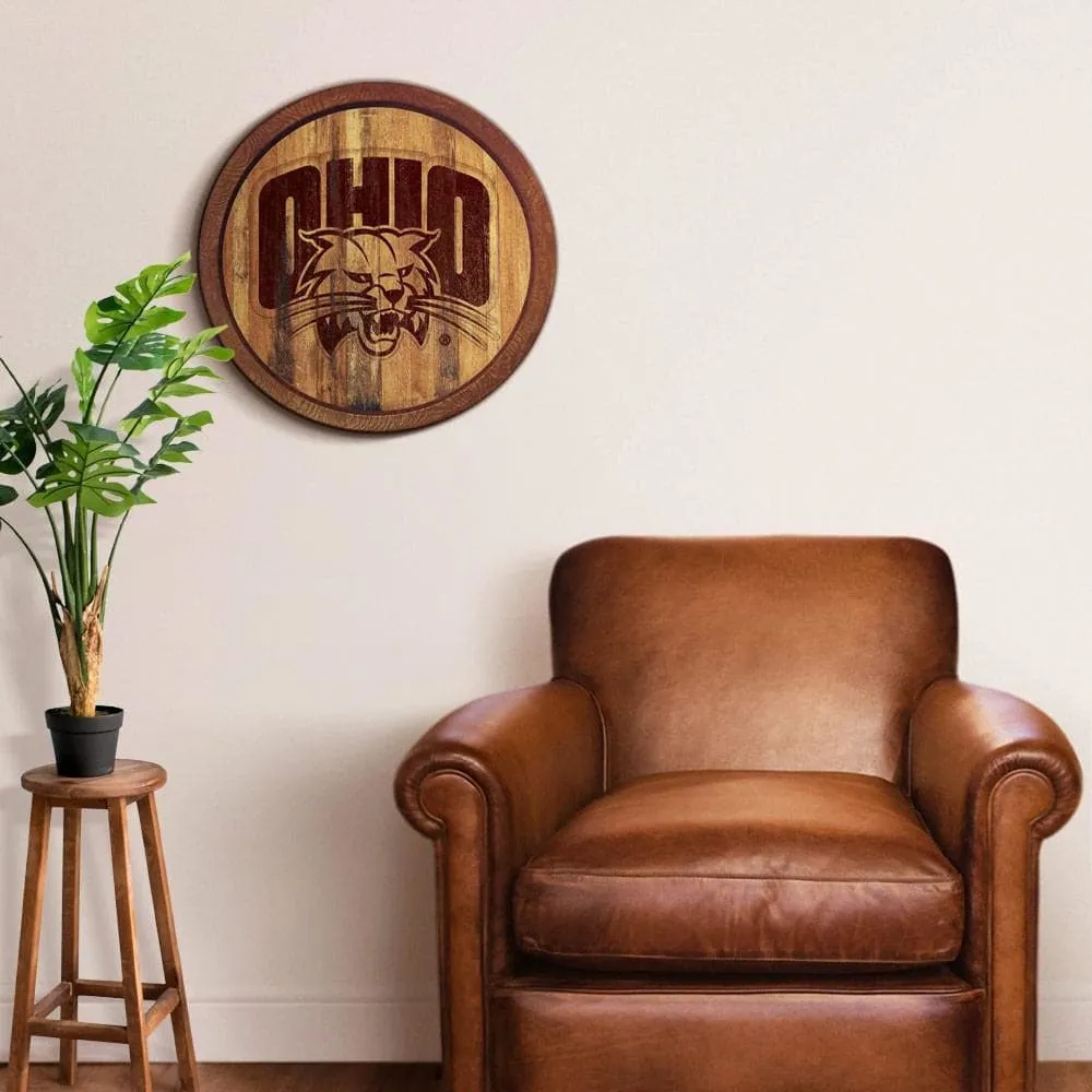 Ohio University Bobcats: Branded "Faux" Barrel Top Sign