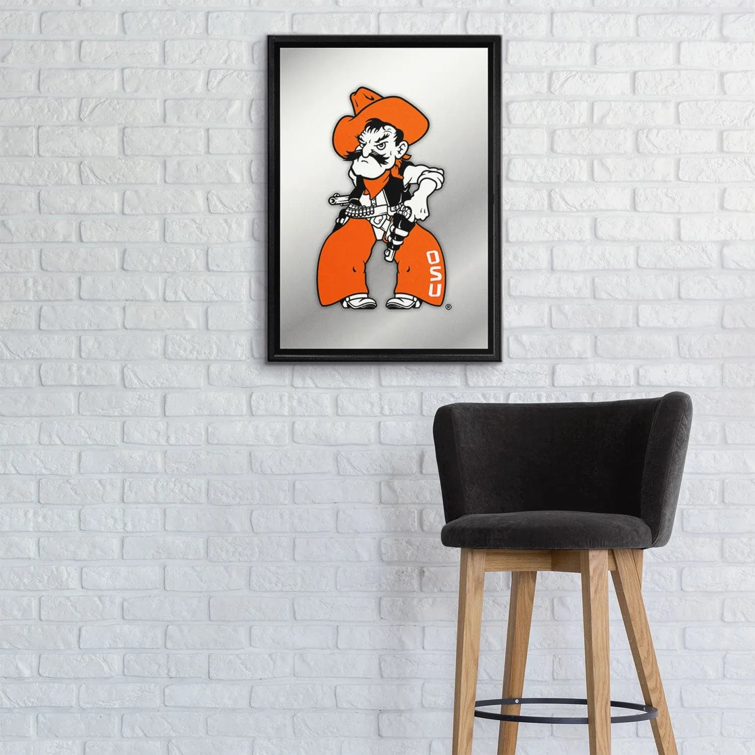 Oklahoma State Cowboys: Mascot - Framed Mirrored Wall Sign