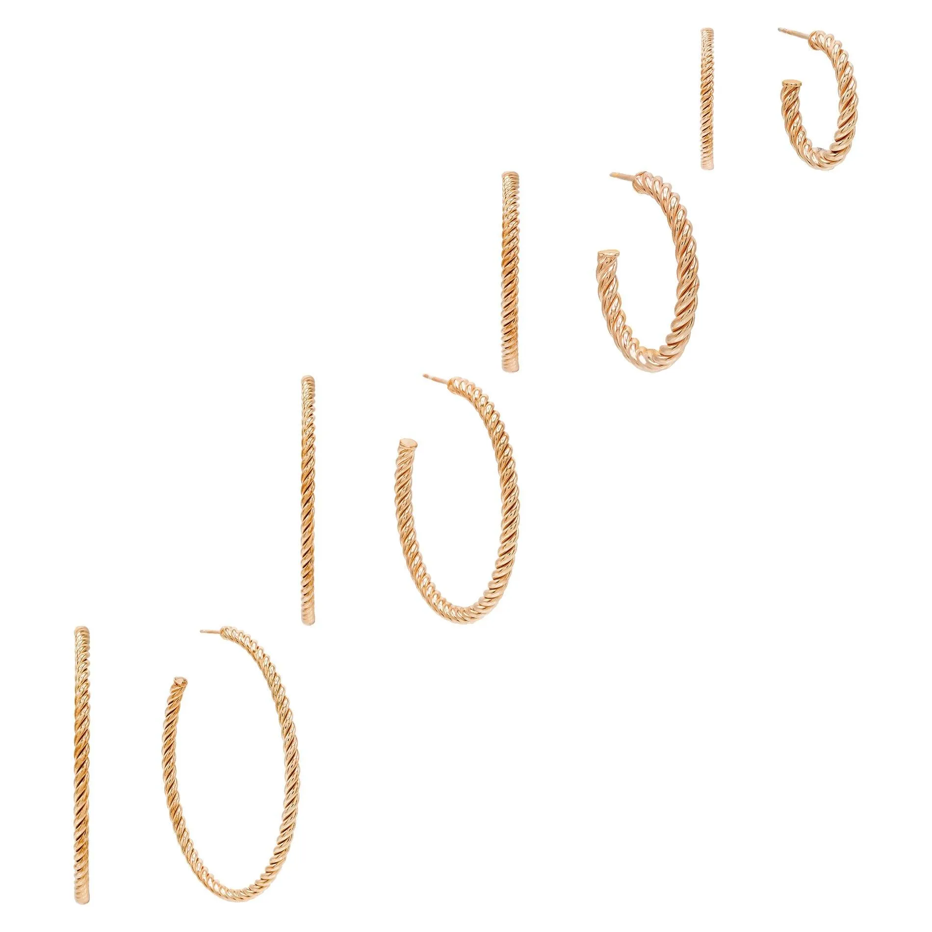 Omega Rope Hoop Earring Combo Set