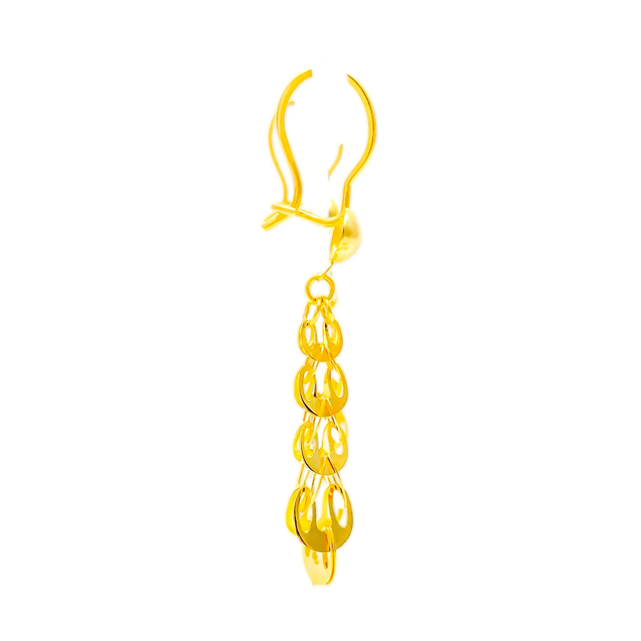 Opulent Lavish 21k Gold Hanging Earrings