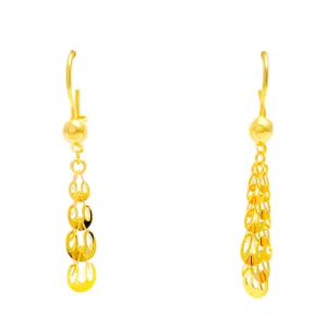 Opulent Lavish 21k Gold Hanging Earrings