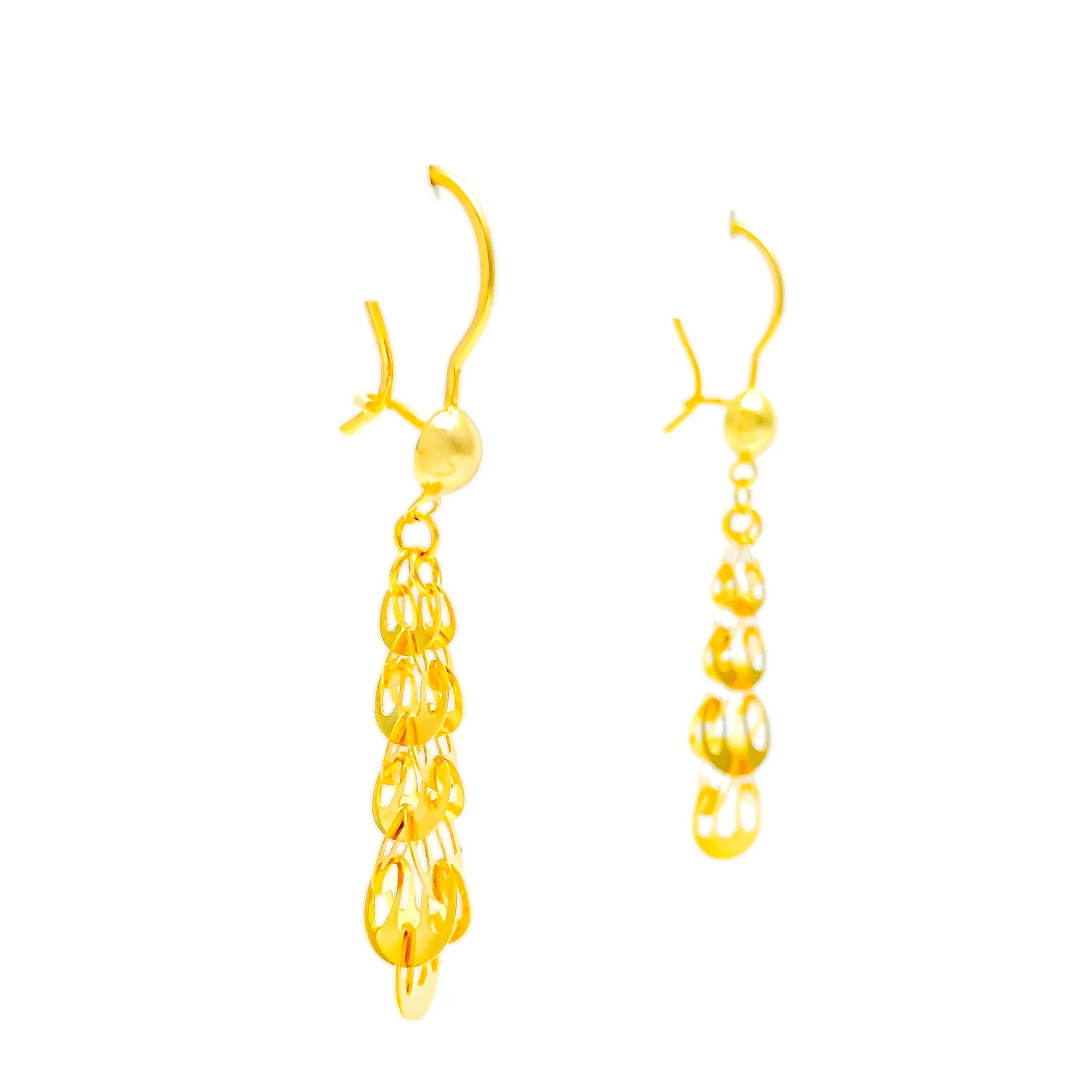 Opulent Lavish 21k Gold Hanging Earrings