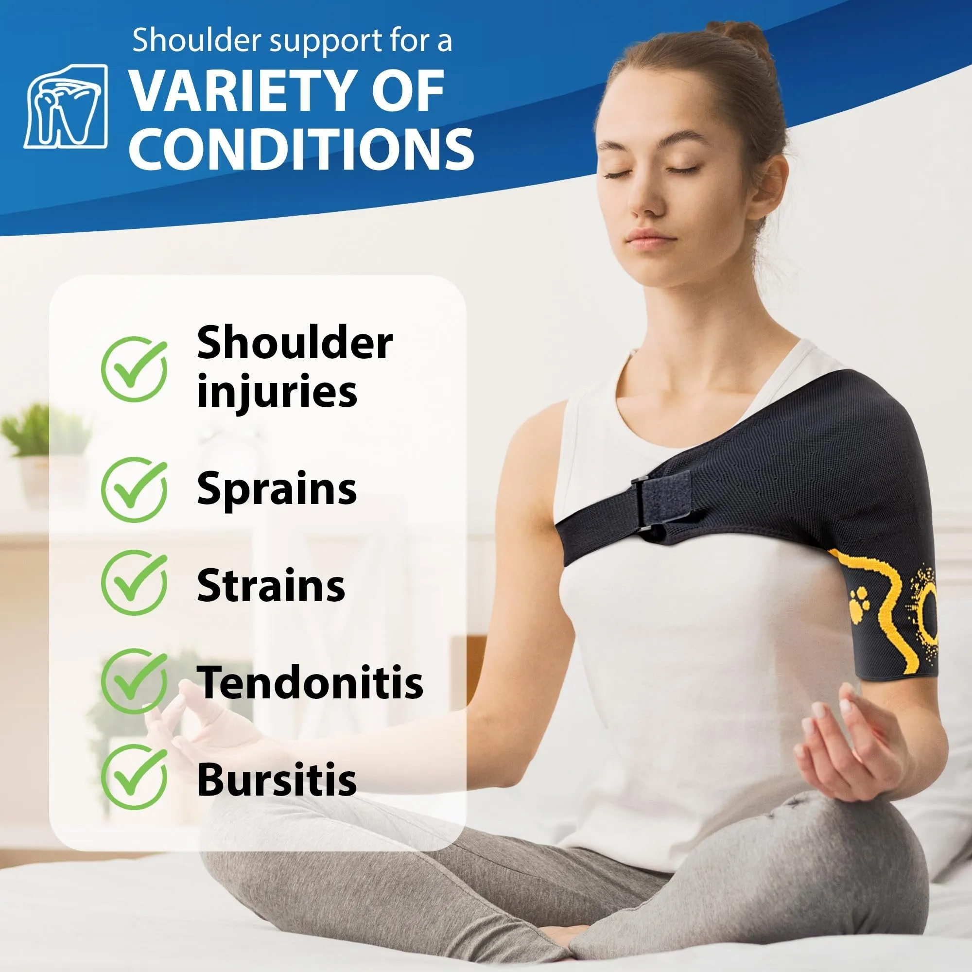 ORTONYX Shoulder Stability Brace Compression Sleeve for Rotator Cuff Support, Injury Prevention, Dislocated AC Joint, Labrum Tear, Frozen Shoulder Pain, Sprain, Soreness, Bursitis / ACKB743