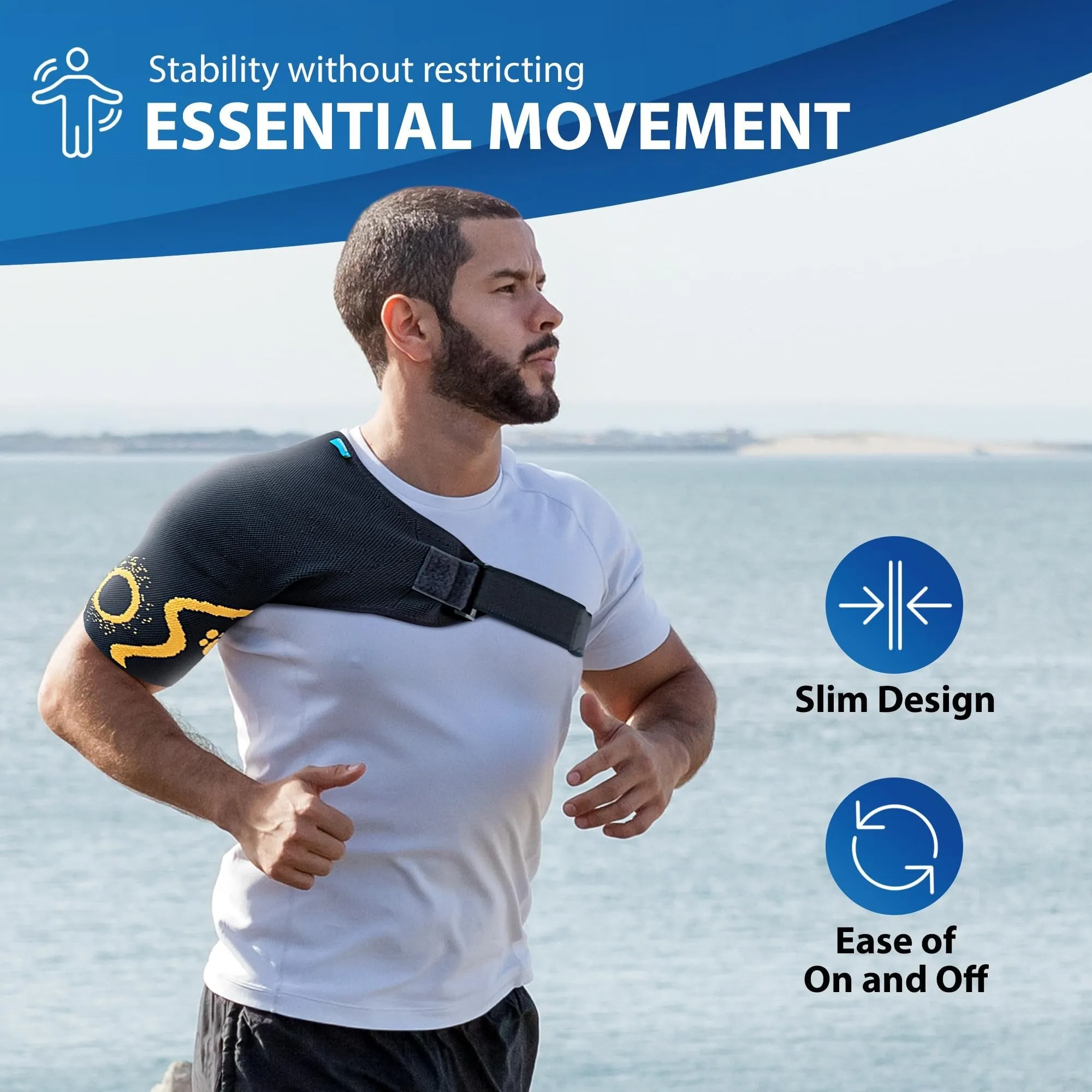 ORTONYX Shoulder Stability Brace Compression Sleeve for Rotator Cuff Support, Injury Prevention, Dislocated AC Joint, Labrum Tear, Frozen Shoulder Pain, Sprain, Soreness, Bursitis / ACKB743