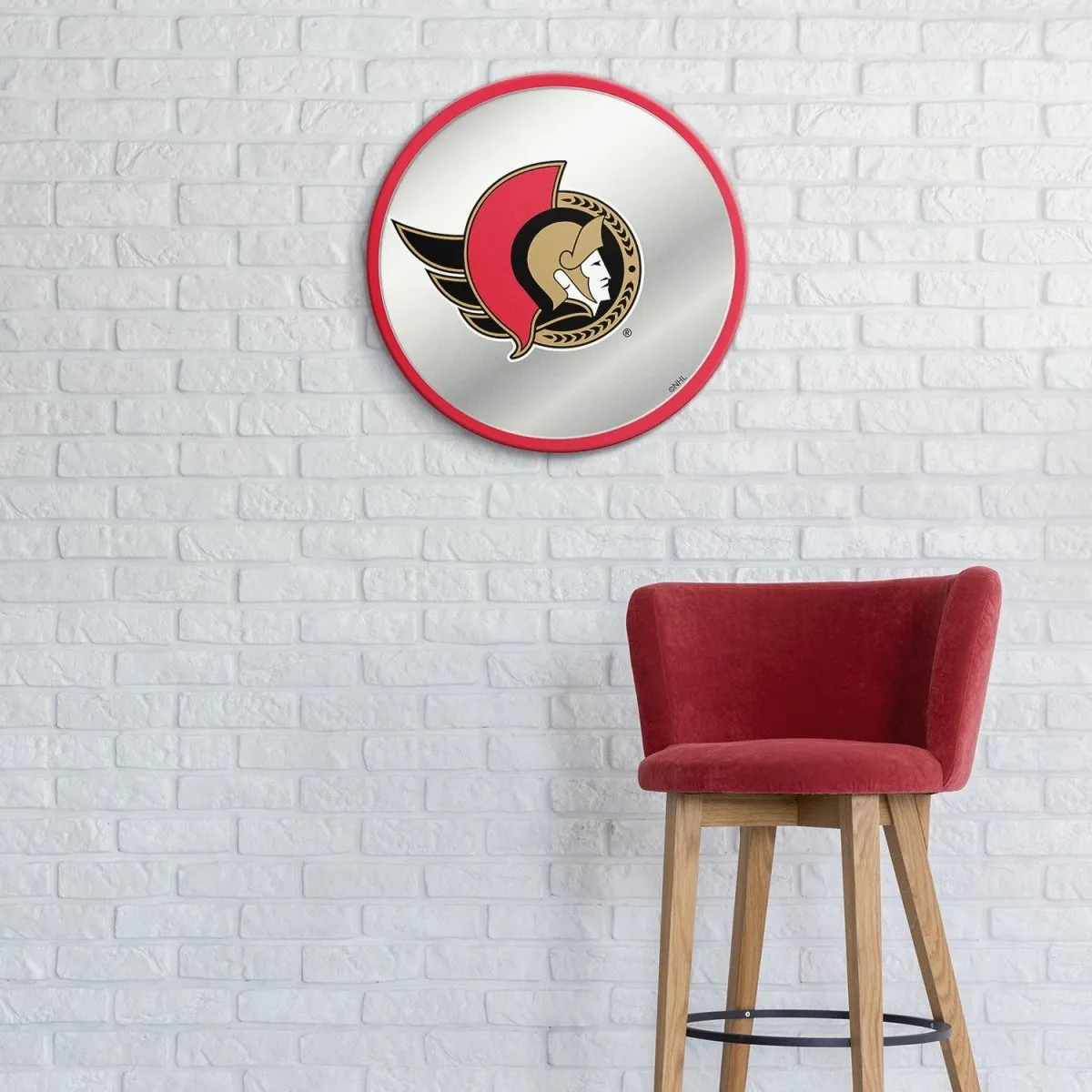 Ottawa Senators: Modern Disc Mirrored Wall Sign
