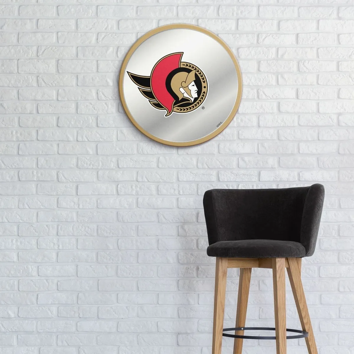 Ottawa Senators: Modern Disc Mirrored Wall Sign