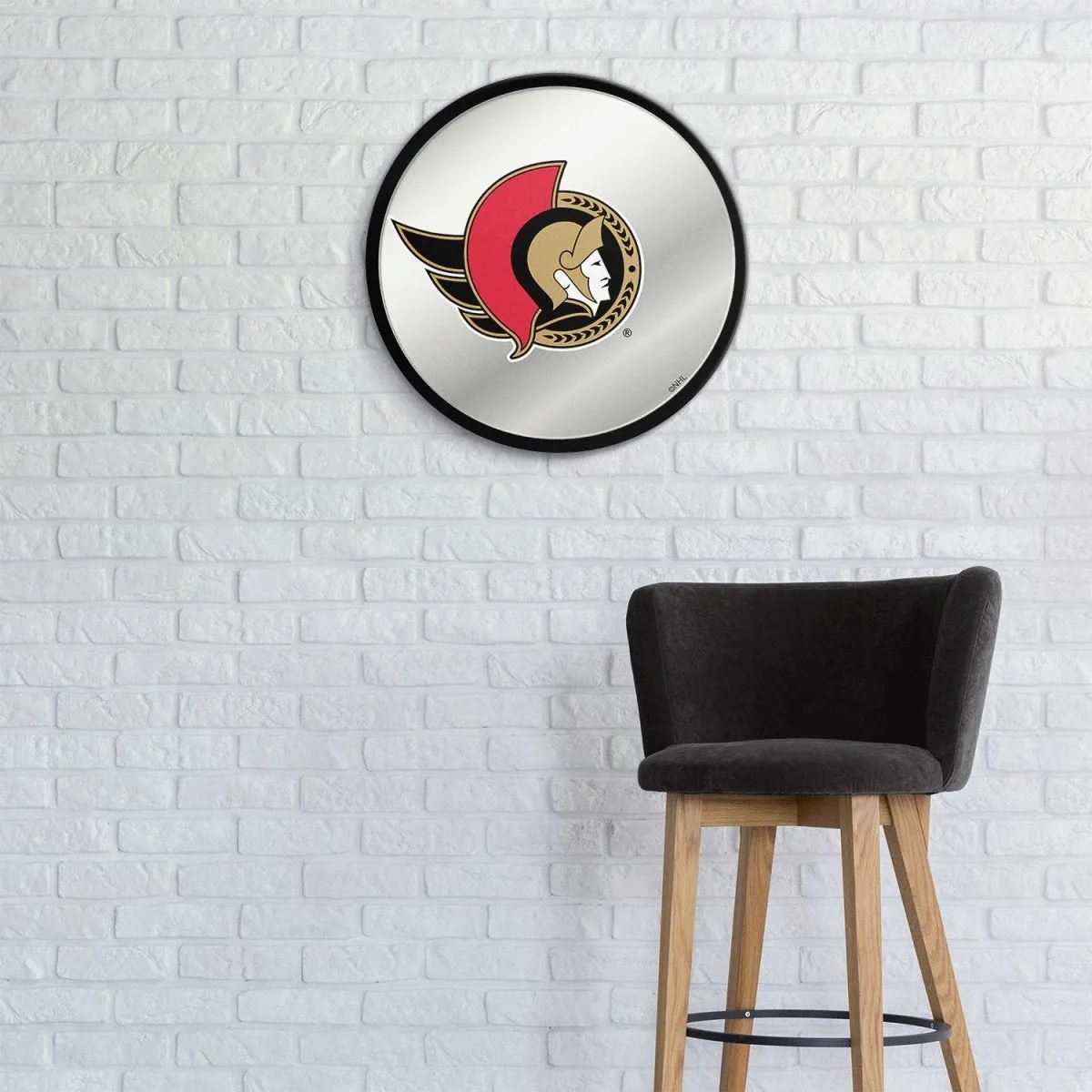 Ottawa Senators: Modern Disc Mirrored Wall Sign