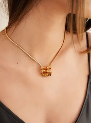 Outhouse   I   Oh Poppi Saint Marks Place Bolt Pendant Brass, Gold Accessories OHAW21PE061