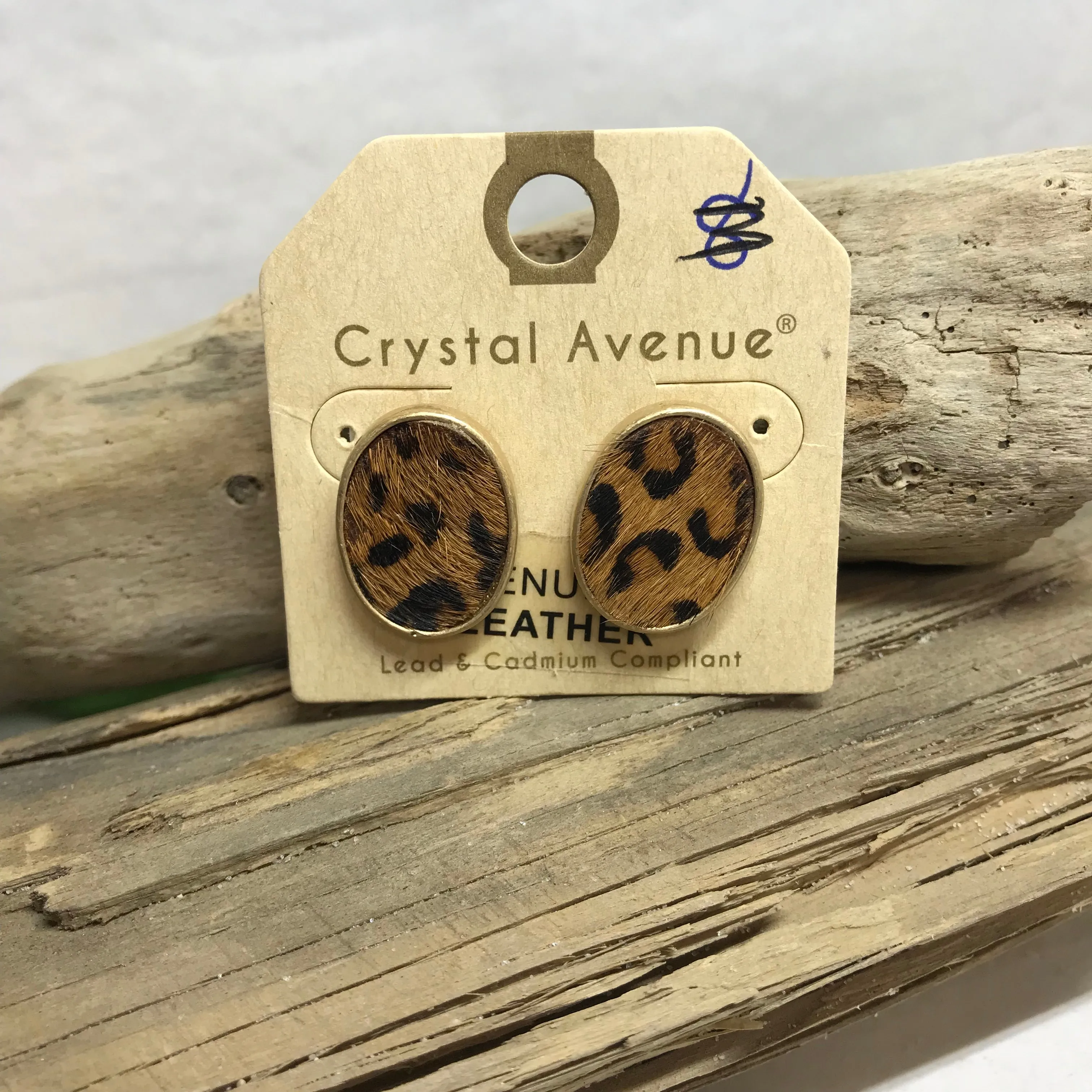 Oval Leopard Studs