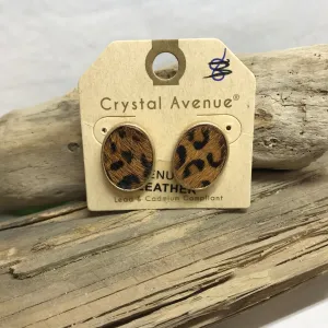 Oval Leopard Studs