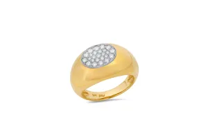 Oval Pave Domed Ring