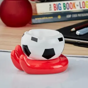 Pakhi Decor Groovy Ceramic Ashtray – Colorful Retro Smoking Accessory with Funky Design – Unique Decor for Smokers & Collectors, White/Red (10783)