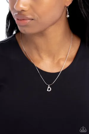 Paparazzi - Seize the Initial - Silver - D Necklace