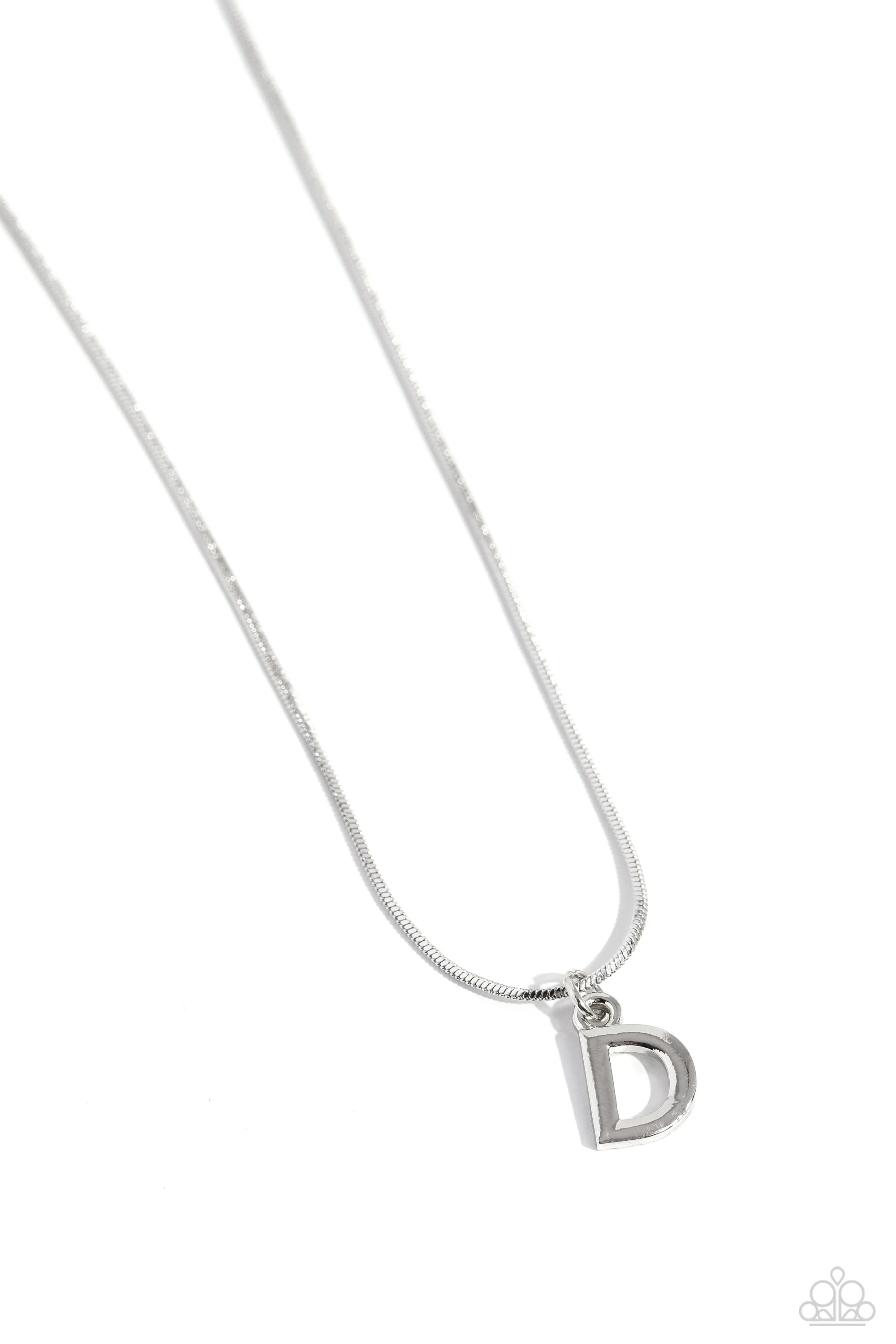 Paparazzi - Seize the Initial - Silver - D Necklace