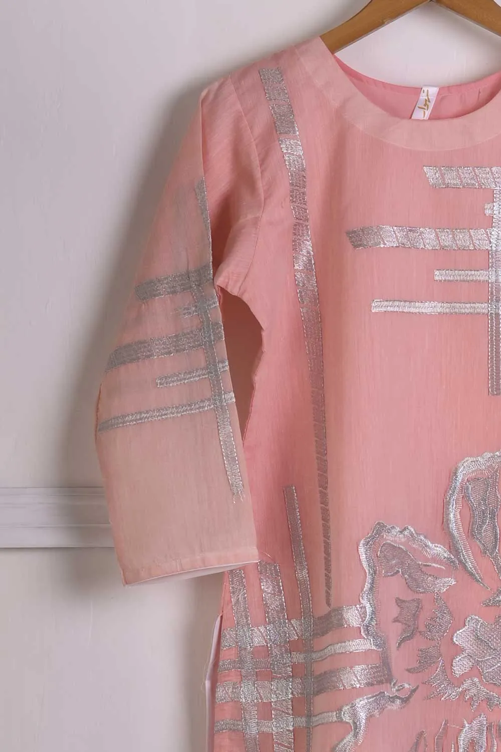 Paper Cotton Embroidered Stitched Kurti - Dianthus (TS-002E-Pink)