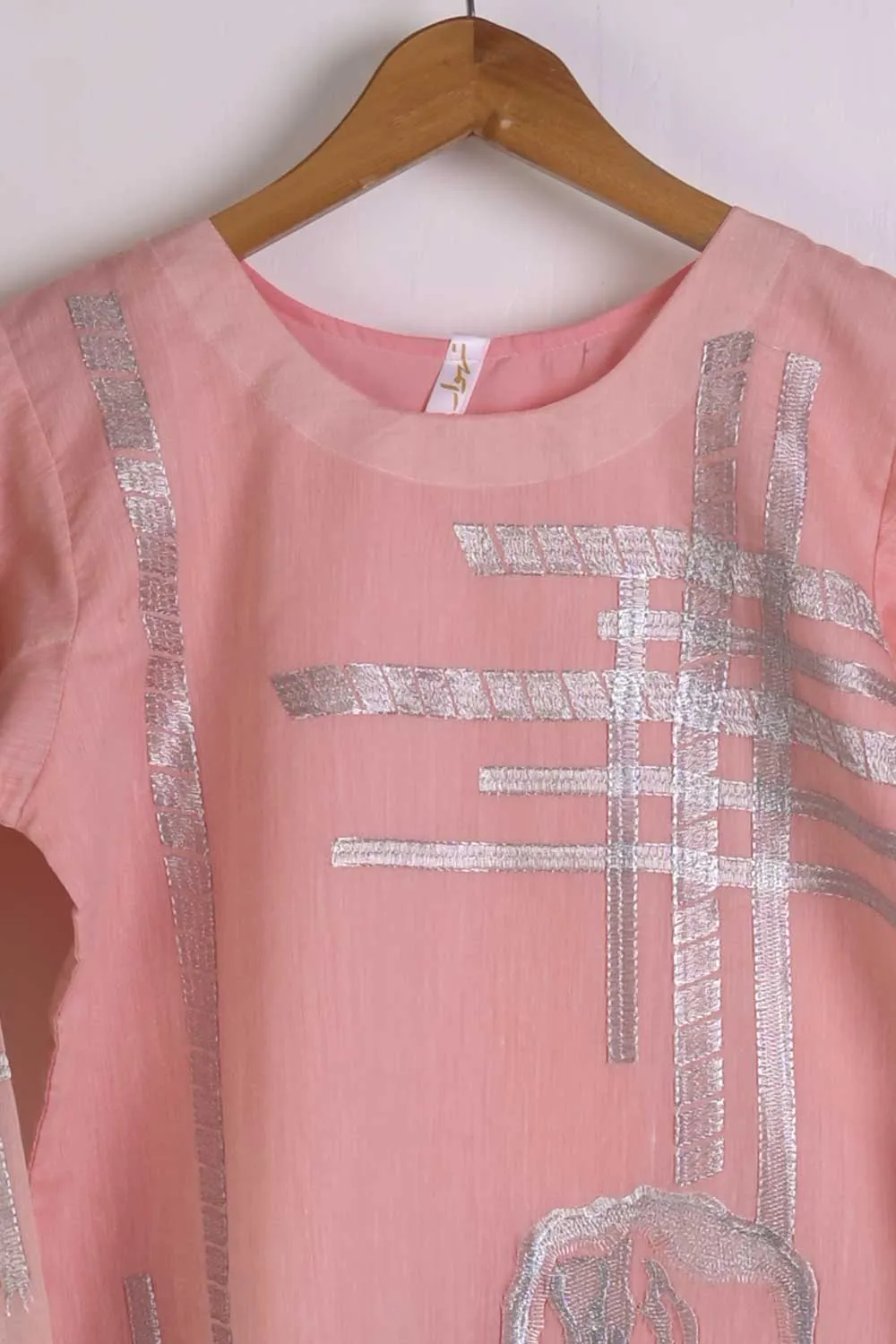 Paper Cotton Embroidered Stitched Kurti - Dianthus (TS-002E-Pink)