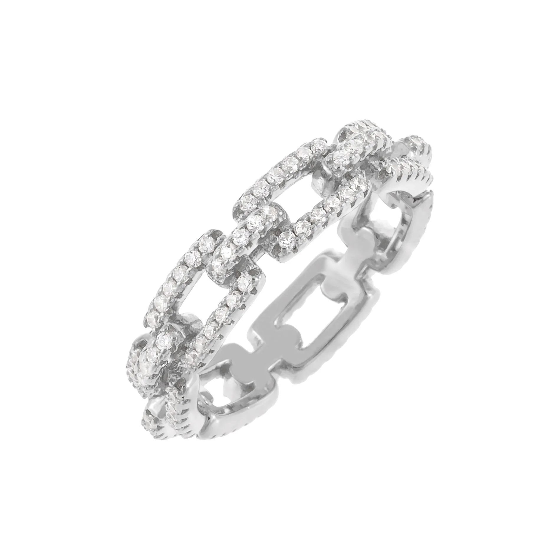 Pavé Box Link Ring