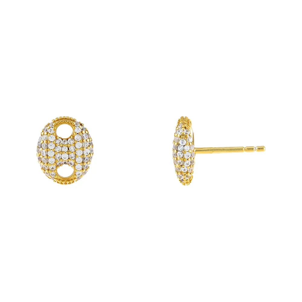 Pavé Puffed Mariner Stud Earring
