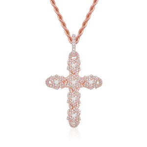 Pearl Rose Cross Pendant