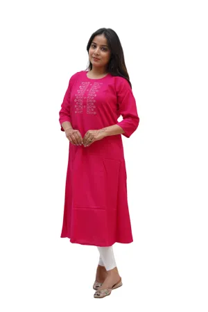 PickALook Graceful Rayon Anarkali Kurti for Women with Delicate