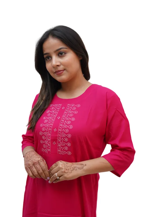 PickALook Graceful Rayon Anarkali Kurti for Women with Delicate