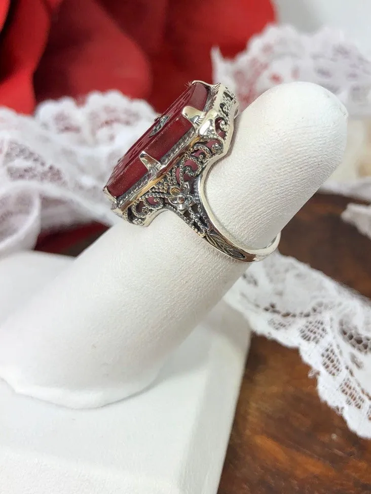 Pink Camphor Glass Ring, 1915 Vintage style, Edwardian Jewelry #D232