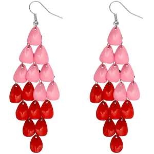 Pink Colorblock Arch Teardrop Dangle Earrings