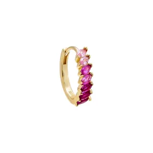 Pink Ombre Multi Marquise Huggie Earring