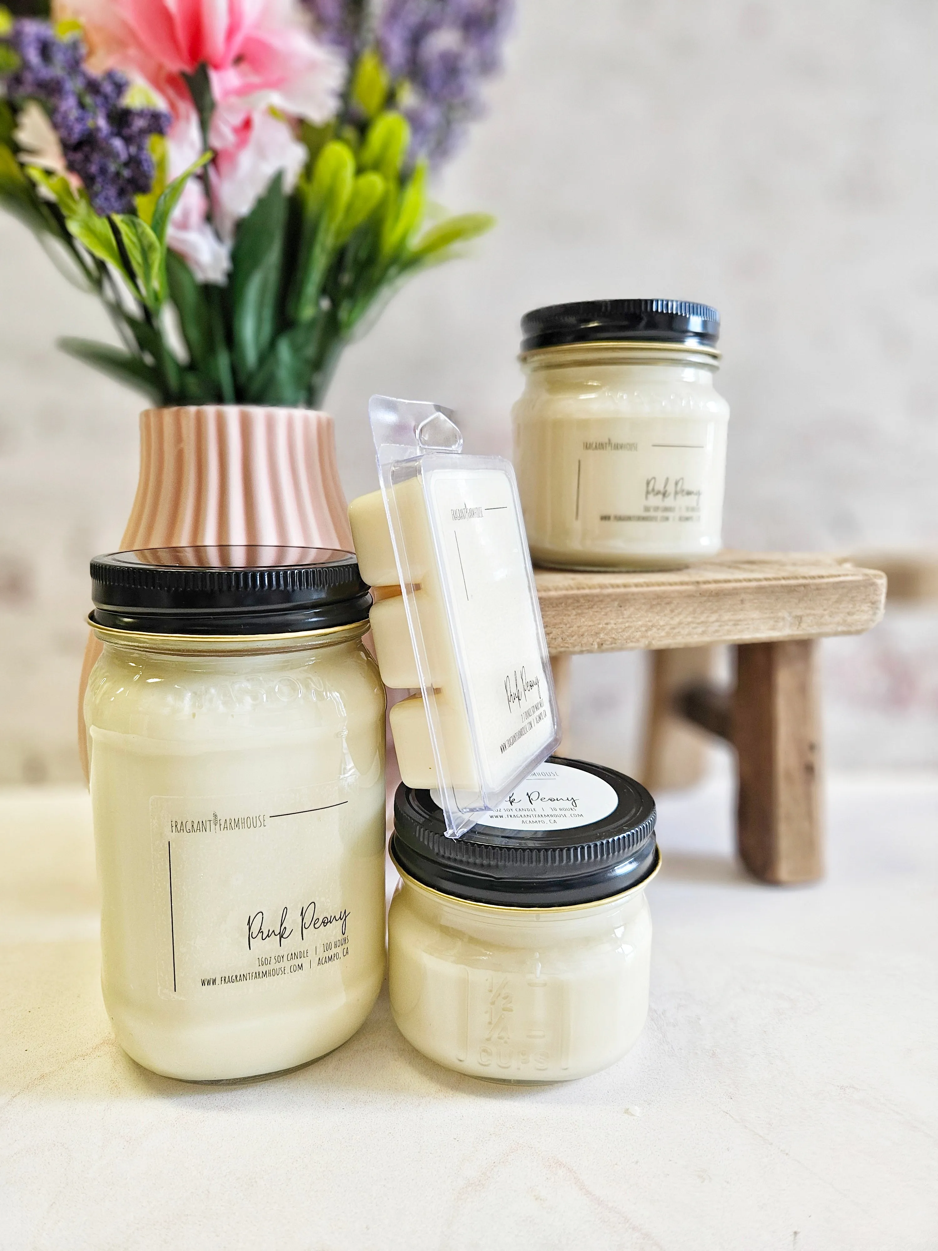 Pink Peony Soy Candle