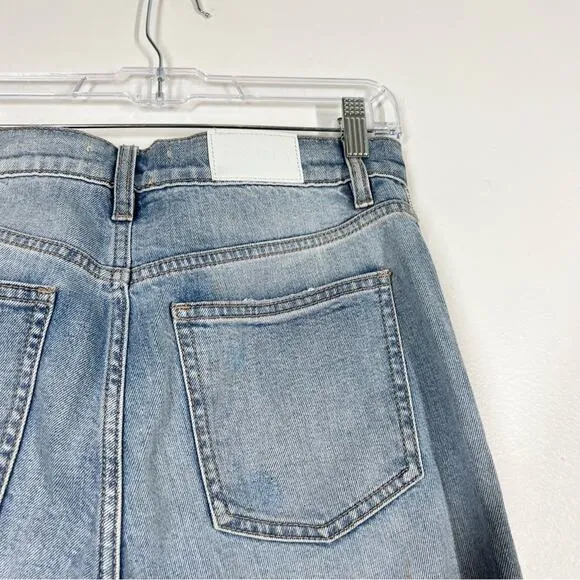PISTOLA Zip Leg Charlie Straight Jean Light Wash Distressed 27