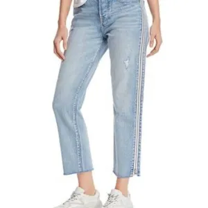 PISTOLA Zip Leg Charlie Straight Jean Light Wash Distressed 27