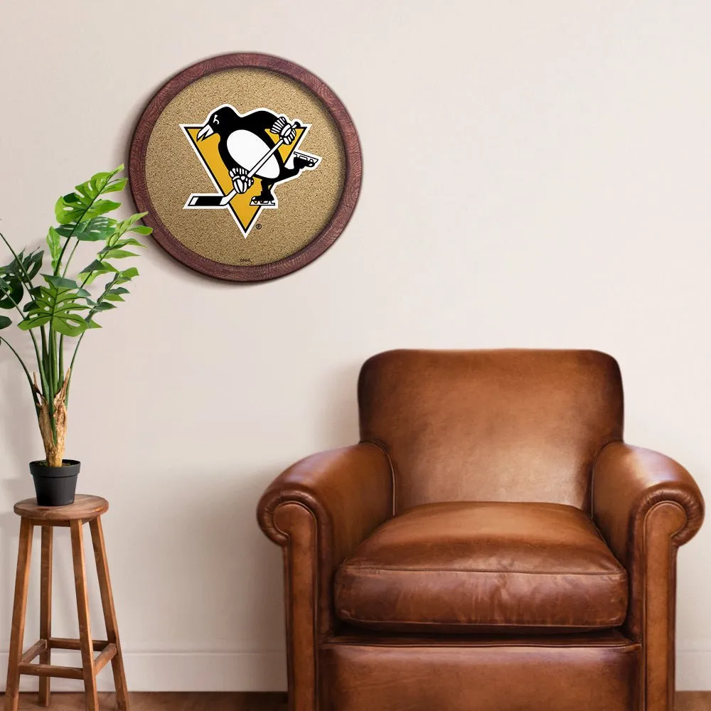Pittsburgh Penguins: Barrel Top Cork Note Board