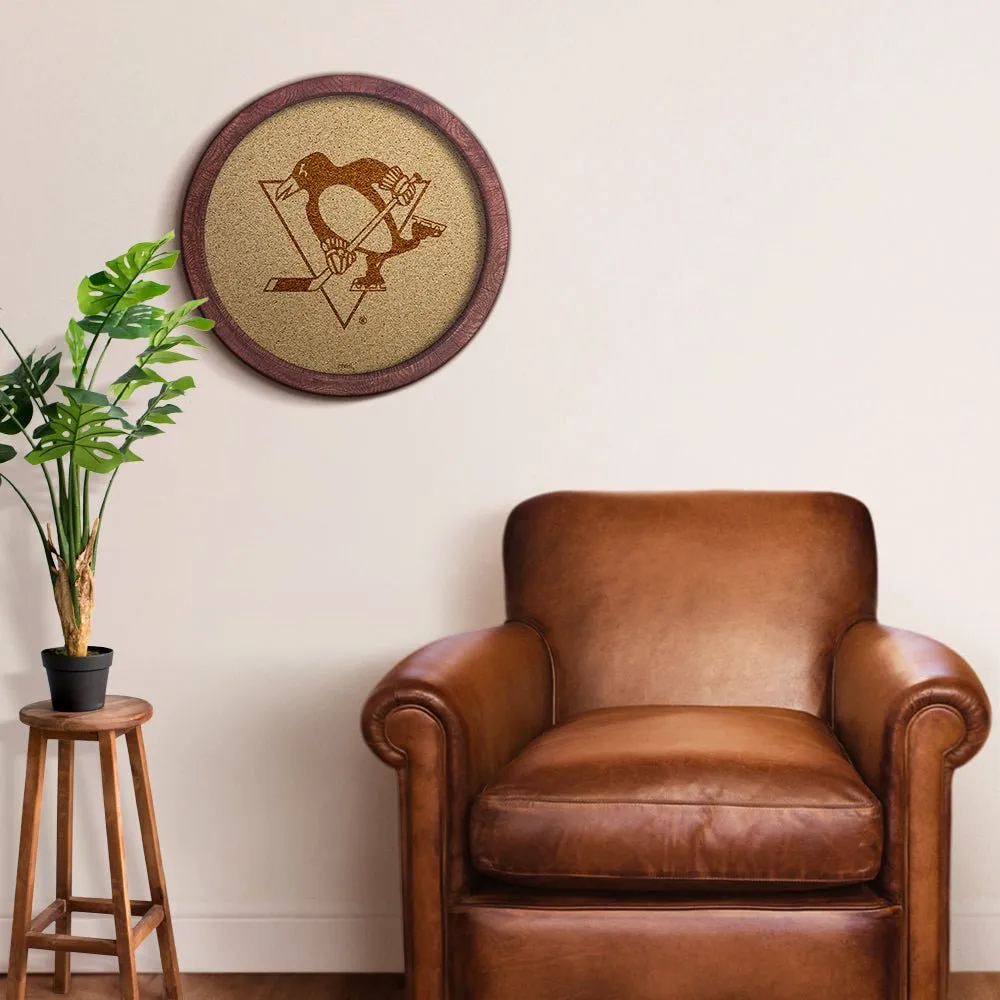 Pittsburgh Penguins: Barrel Top Cork Note Board