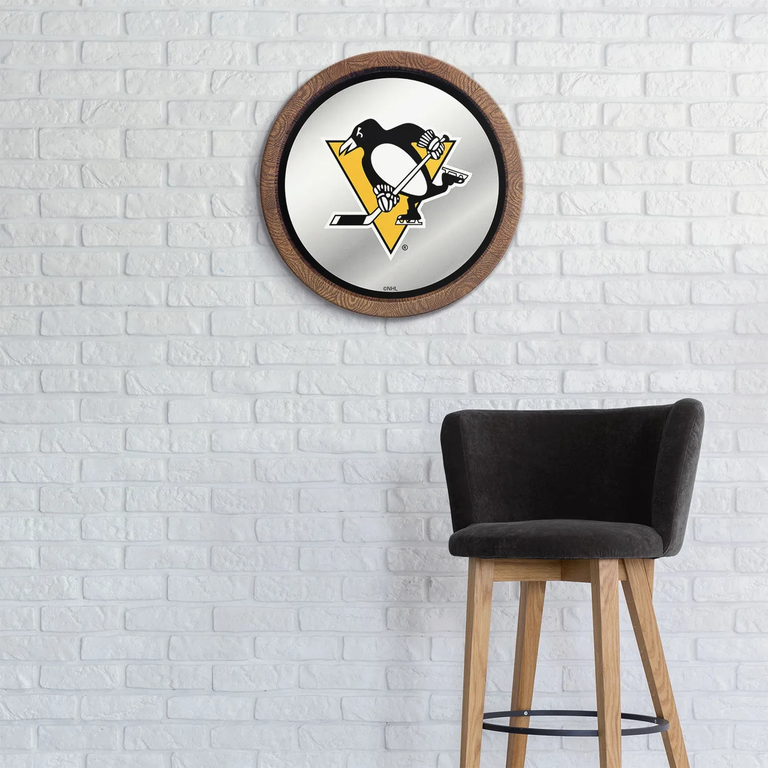 Pittsburgh Penguins: Mirrored Barrel Top Wall Sign