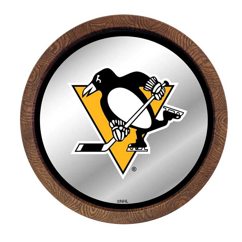 Pittsburgh Penguins: Mirrored Barrel Top Wall Sign