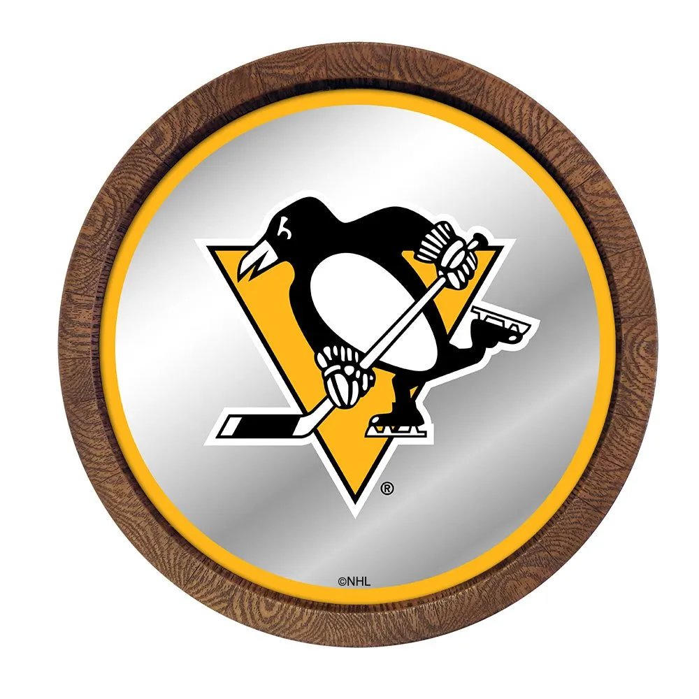 Pittsburgh Penguins: Mirrored Barrel Top Wall Sign