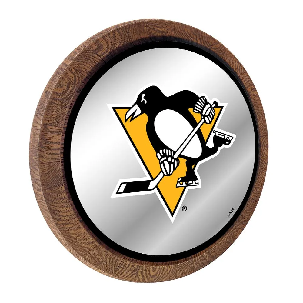 Pittsburgh Penguins: Mirrored Barrel Top Wall Sign