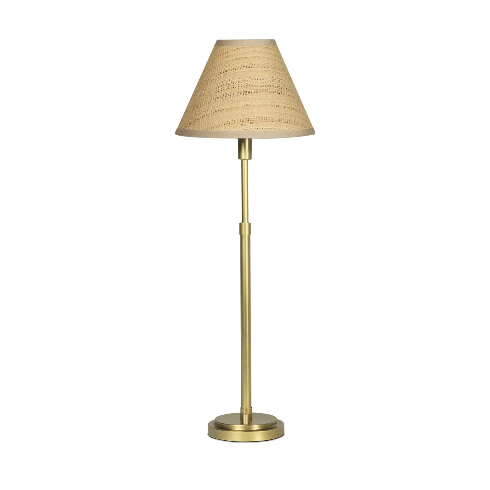 Polly Buffet Lamp (Natural Brass or Blackened Brass with Rattan Shade)