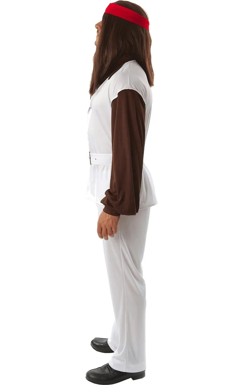 Polyester Paul Fancy Dress Hippie Costume