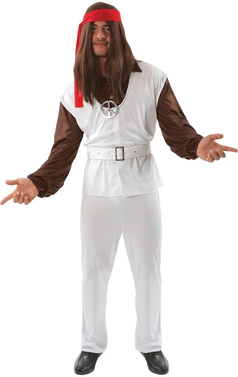 Polyester Paul Fancy Dress Hippie Costume