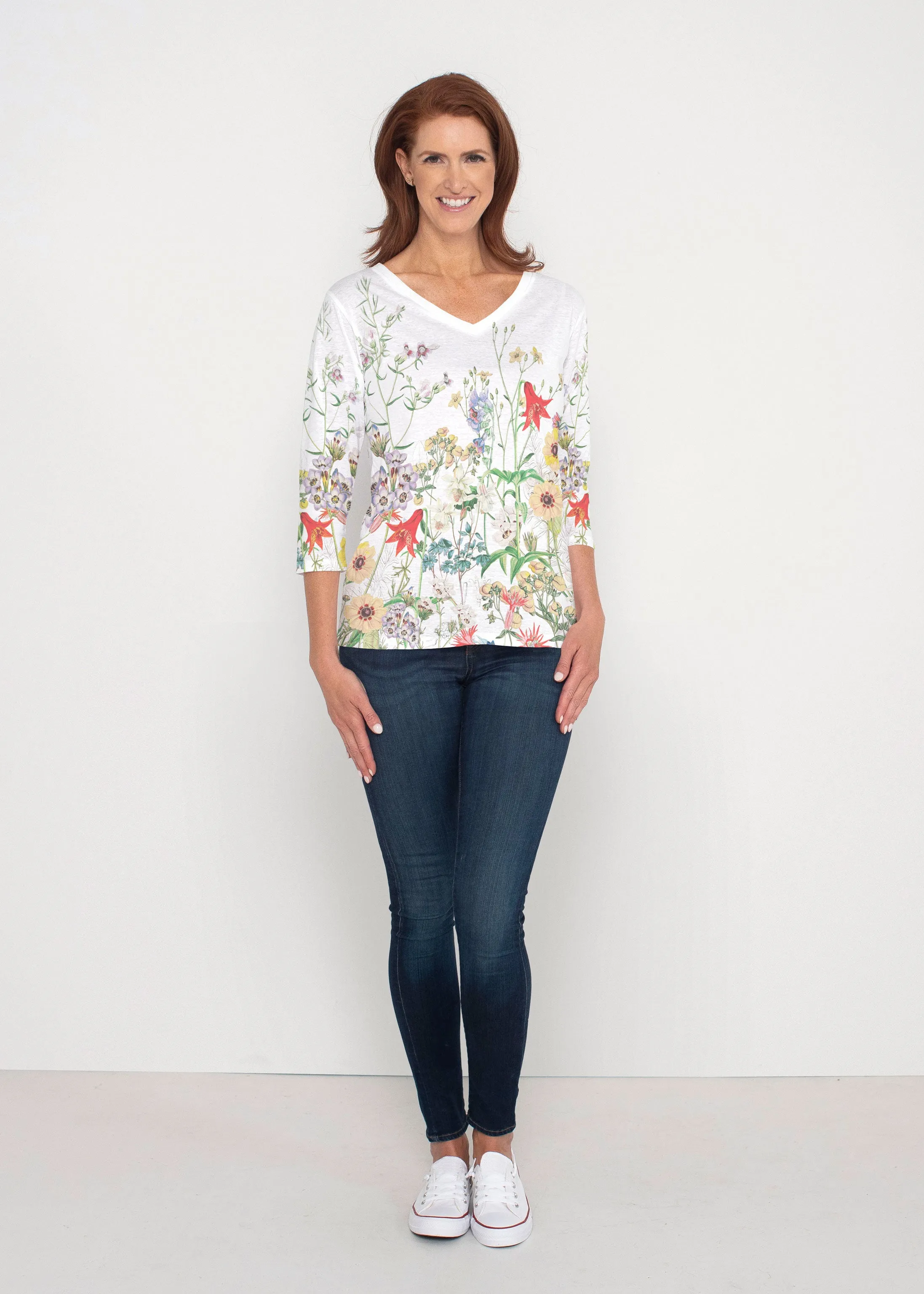 Prairie (7929) ~ Signature 3/4 Sleeve V-Neck Top