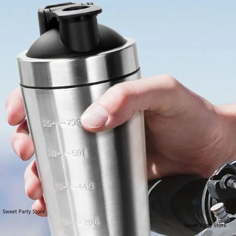 Premium Stainless Steel Sports Shaker Bottle – 700ML Protein Mixer with Scale – Leak-Proof Gym Fitness Water Bottle – Ideal for Protein Powder & Smoothies – Outdoor & Travel Friendly
