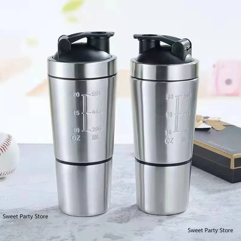 Premium Stainless Steel Sports Shaker Bottle – 700ML Protein Mixer with Scale – Leak-Proof Gym Fitness Water Bottle – Ideal for Protein Powder & Smoothies – Outdoor & Travel Friendly