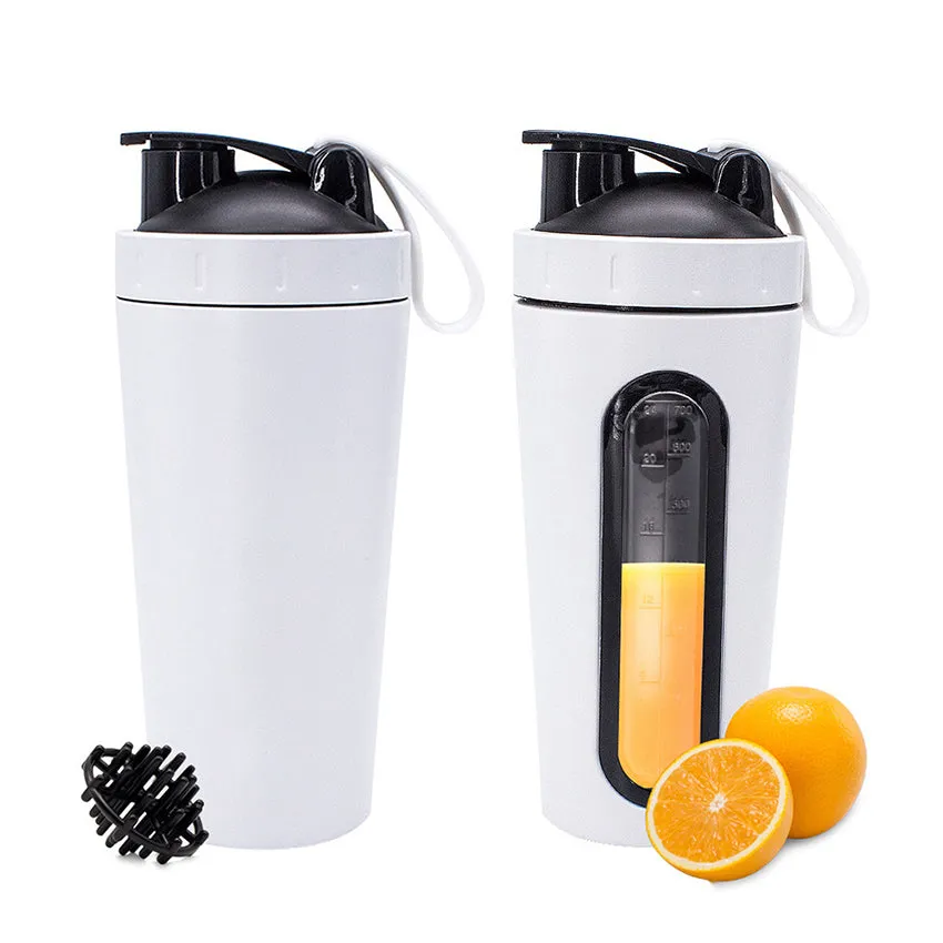 Premium Stainless Steel Sports Shaker Bottle – 700ML Protein Mixer with Scale – Leak-Proof Gym Fitness Water Bottle – Ideal for Protein Powder & Smoothies – Outdoor & Travel Friendly