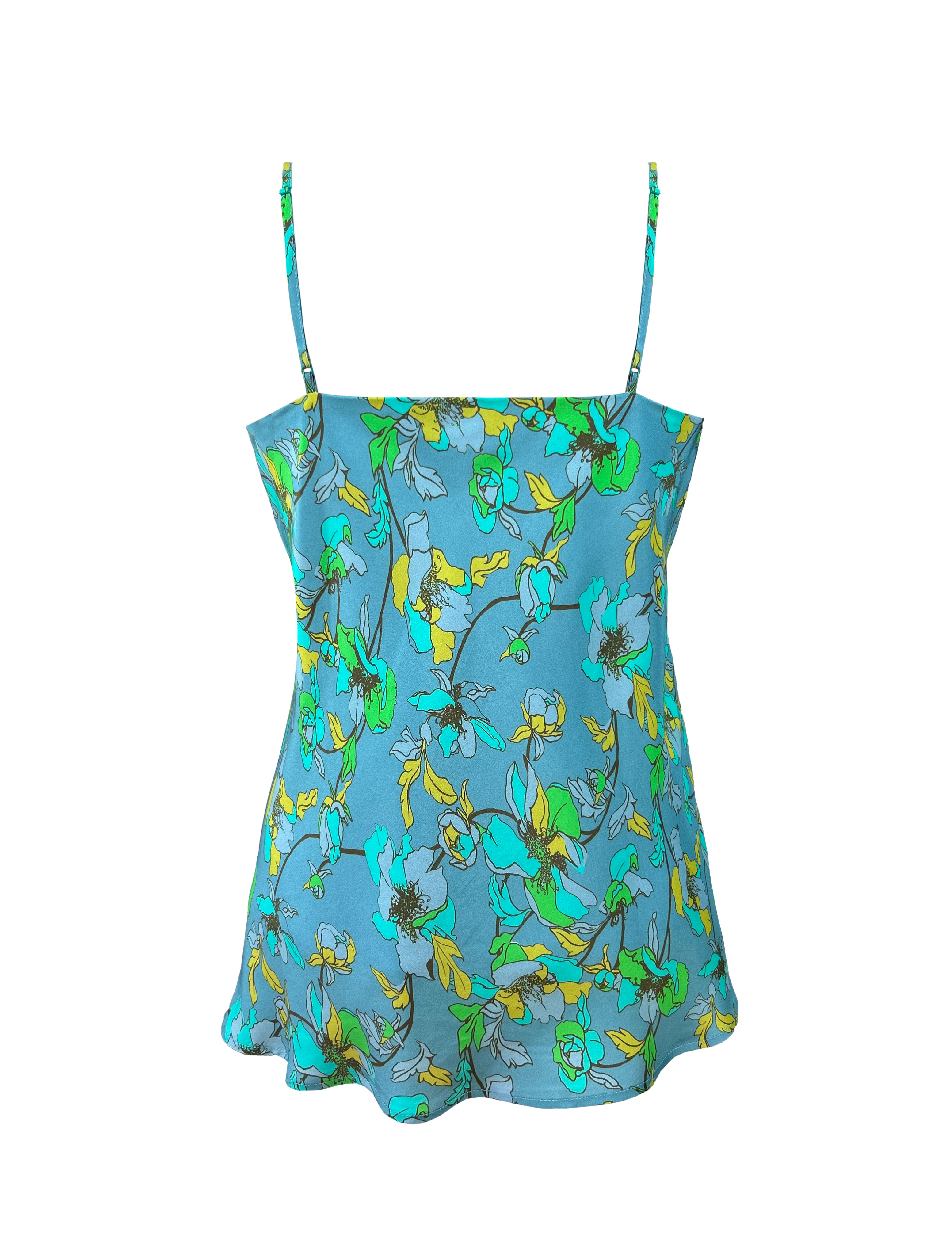 Printed Bias Camie Baltic Blue Bouquet Print