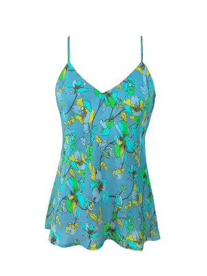 Printed Bias Camie Baltic Blue Bouquet Print