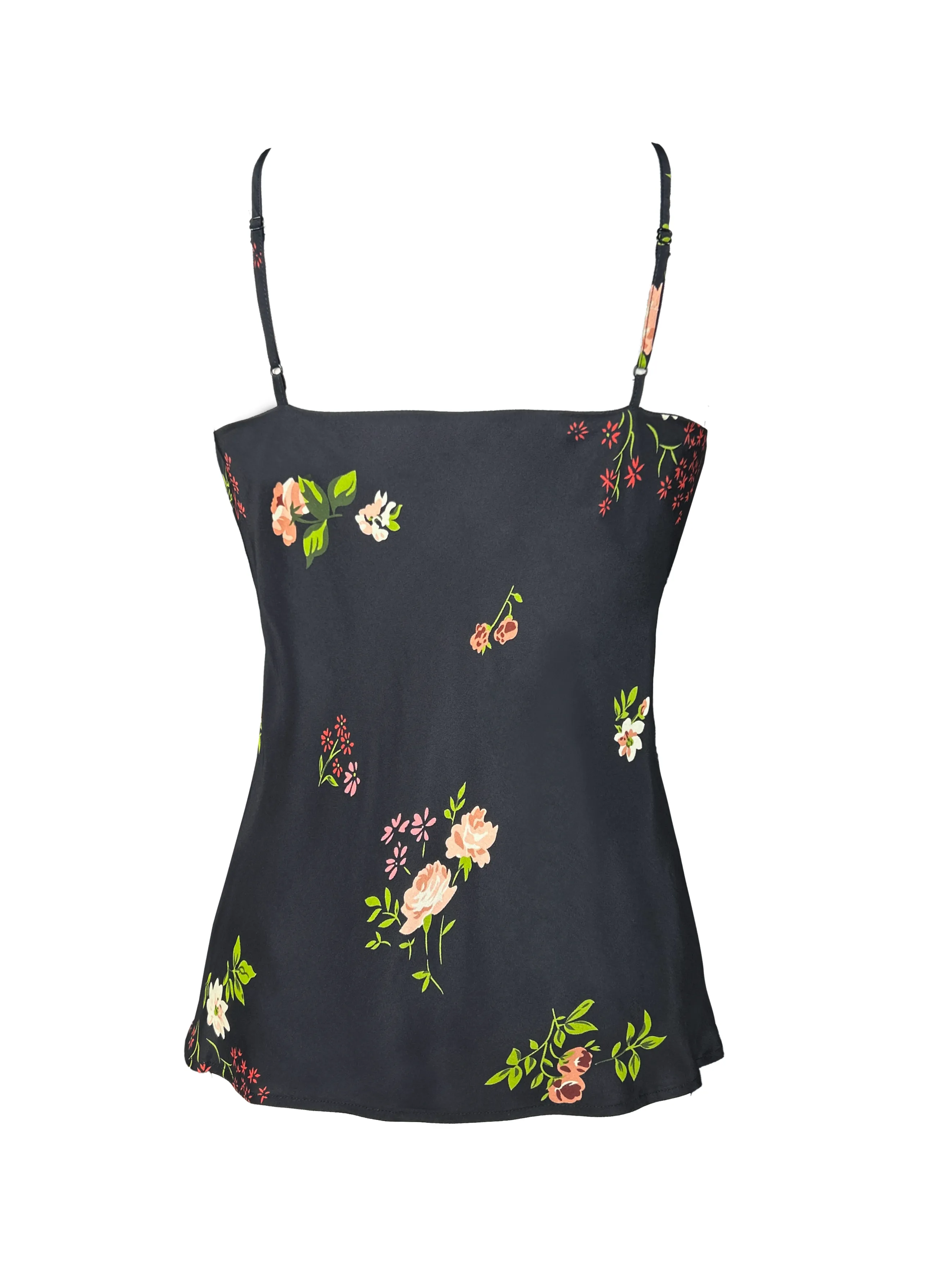 Printed Bias Camie Black Enchanted Garden Print