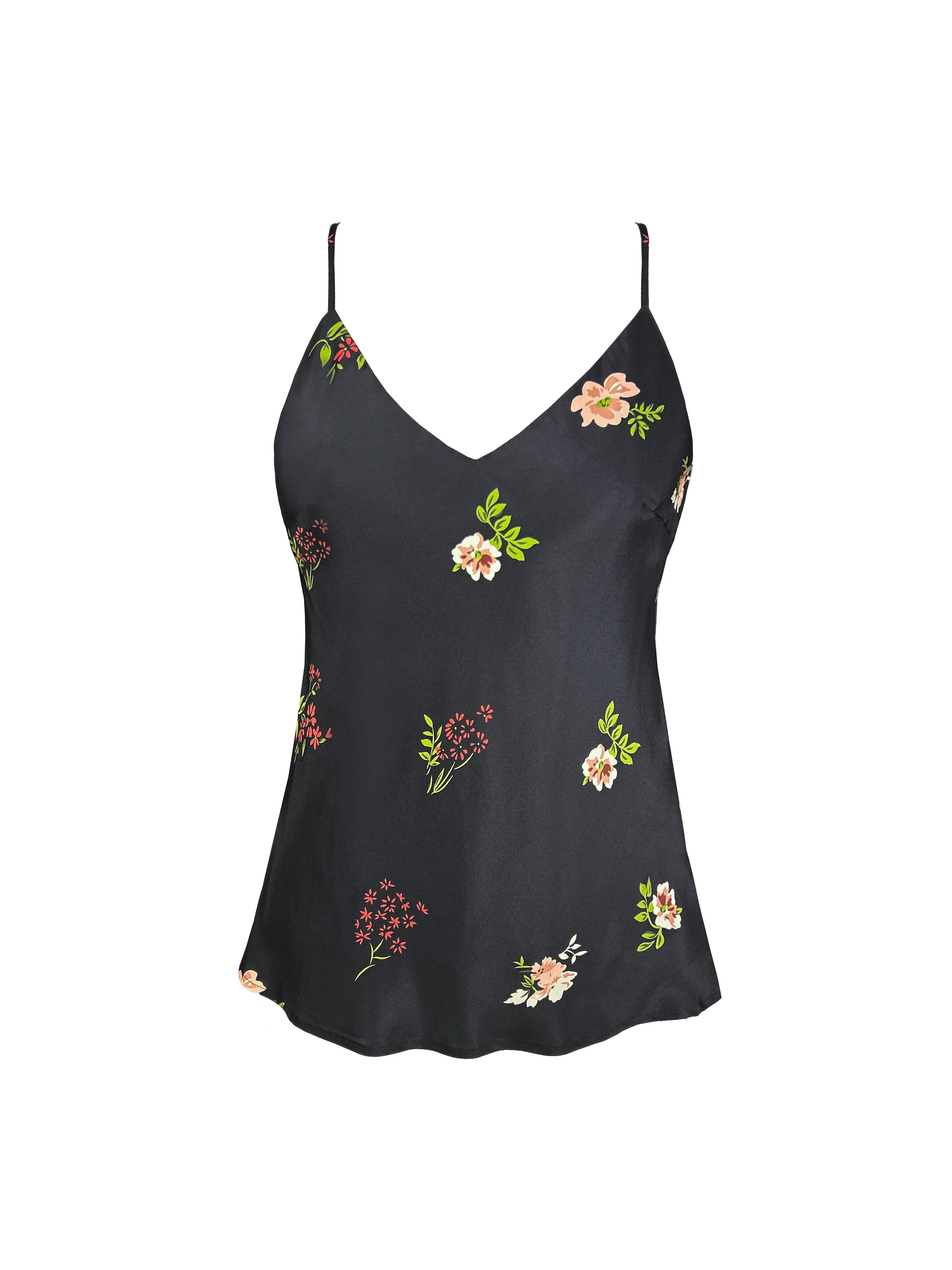 Printed Bias Camie Black Enchanted Garden Print